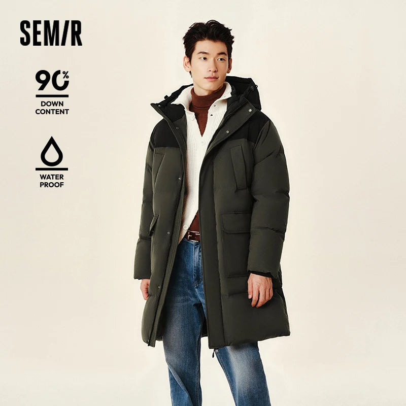 Semir Men's Premium Long Down Jacket | Waterproof