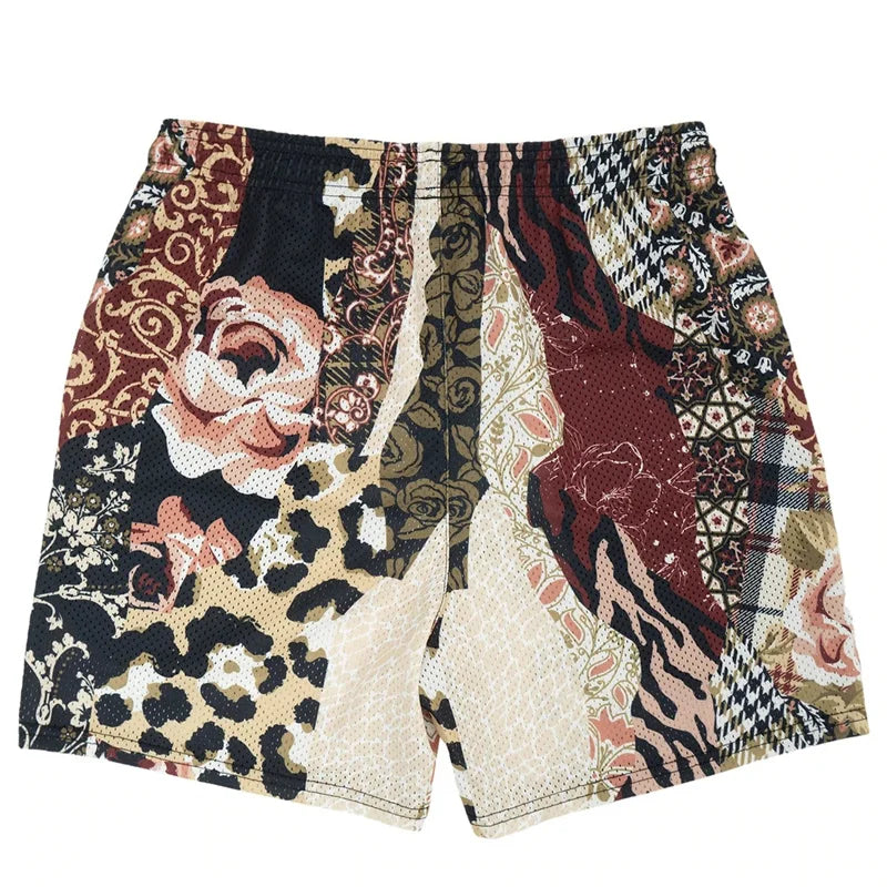 Rose Embroidered Hip Hop Shorts
