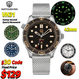 Watchdives WD007Q Luxury Titanium Watch 007 NTTD VH31 Sweep Quartz Wristwatches AR Sapphire 200M Waterproof 42Mm Vintage Watches