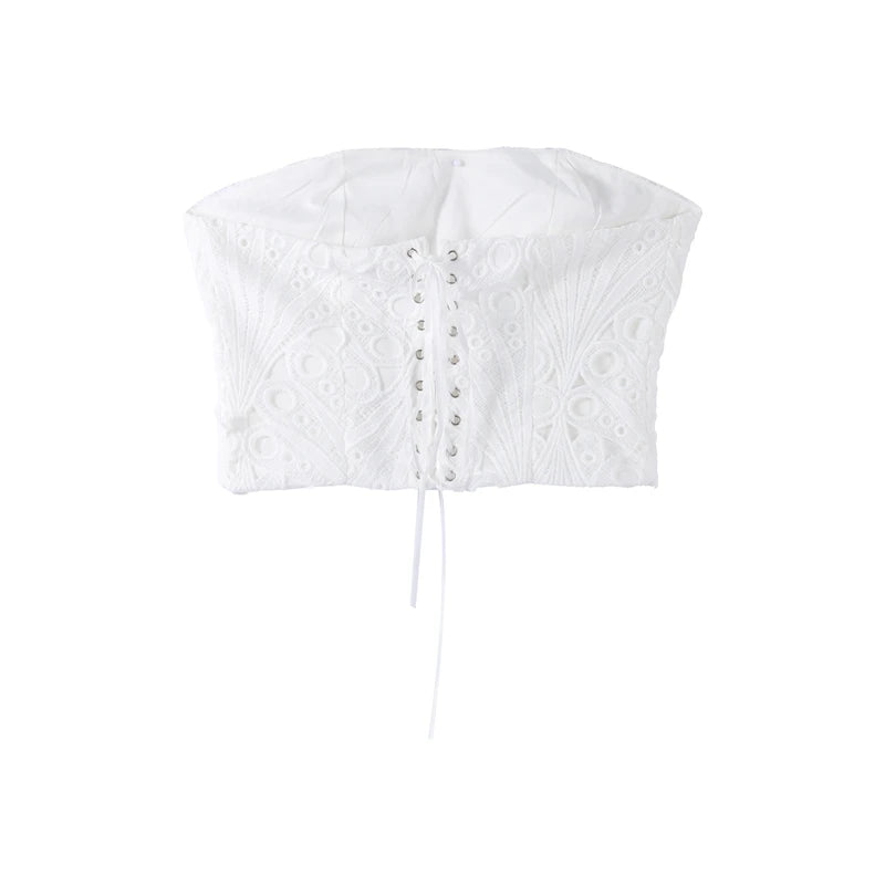 Strapless Eyelet Two-Piece Set