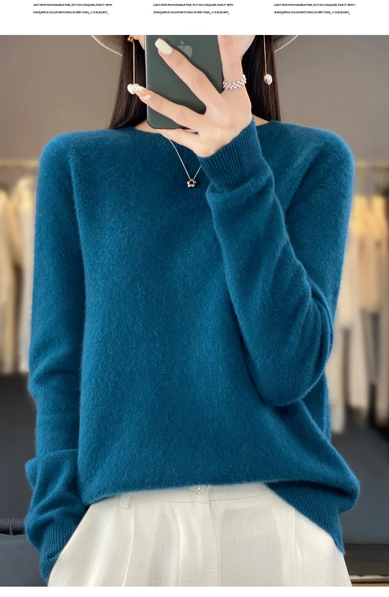 Women's Merino Wool Crew Neck Sweater