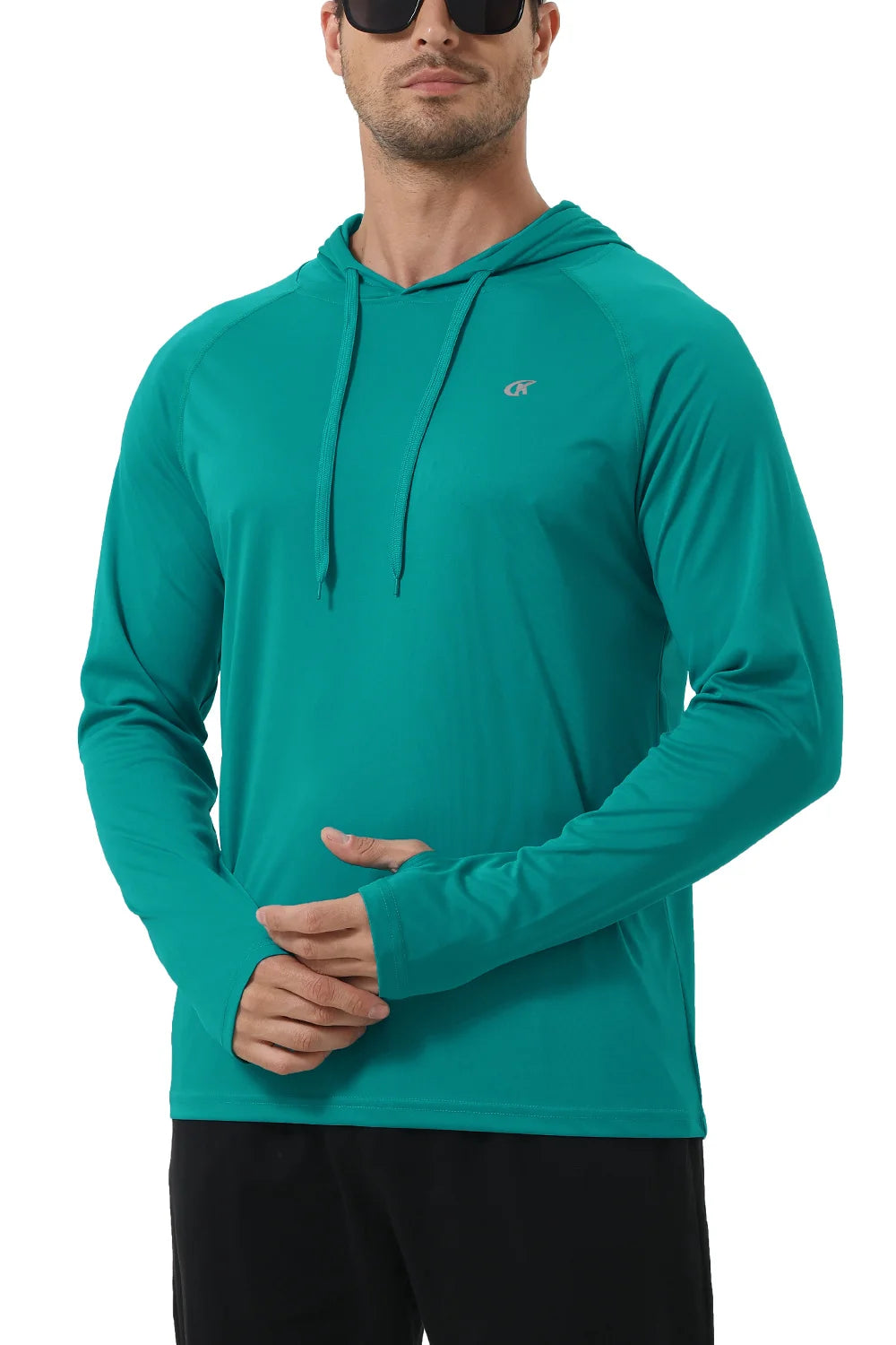 Summer Men's Long Sleeve UPF 50+ Hoodie T-Shirts, Rash Guard Quick Dry T-shirt Outdoor Sport Running Pullover