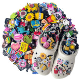 30-200PCS Random Cartoon Shoe Charms For Bubble Slides Clogs Sandals Crocs, Shoes Decrations Accessories Buckle For Friend Gifts
