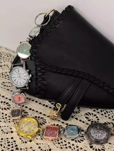 Designer Luxury Saddle Bag Women 2025 New In Fashion Chic Metal Watch Strap Shoulder Bag Trend Graffiti Novelty Female Bags