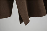 Women’s Autumn Color-Block Knit Set | Loose Split Top & Wide Leg Pants