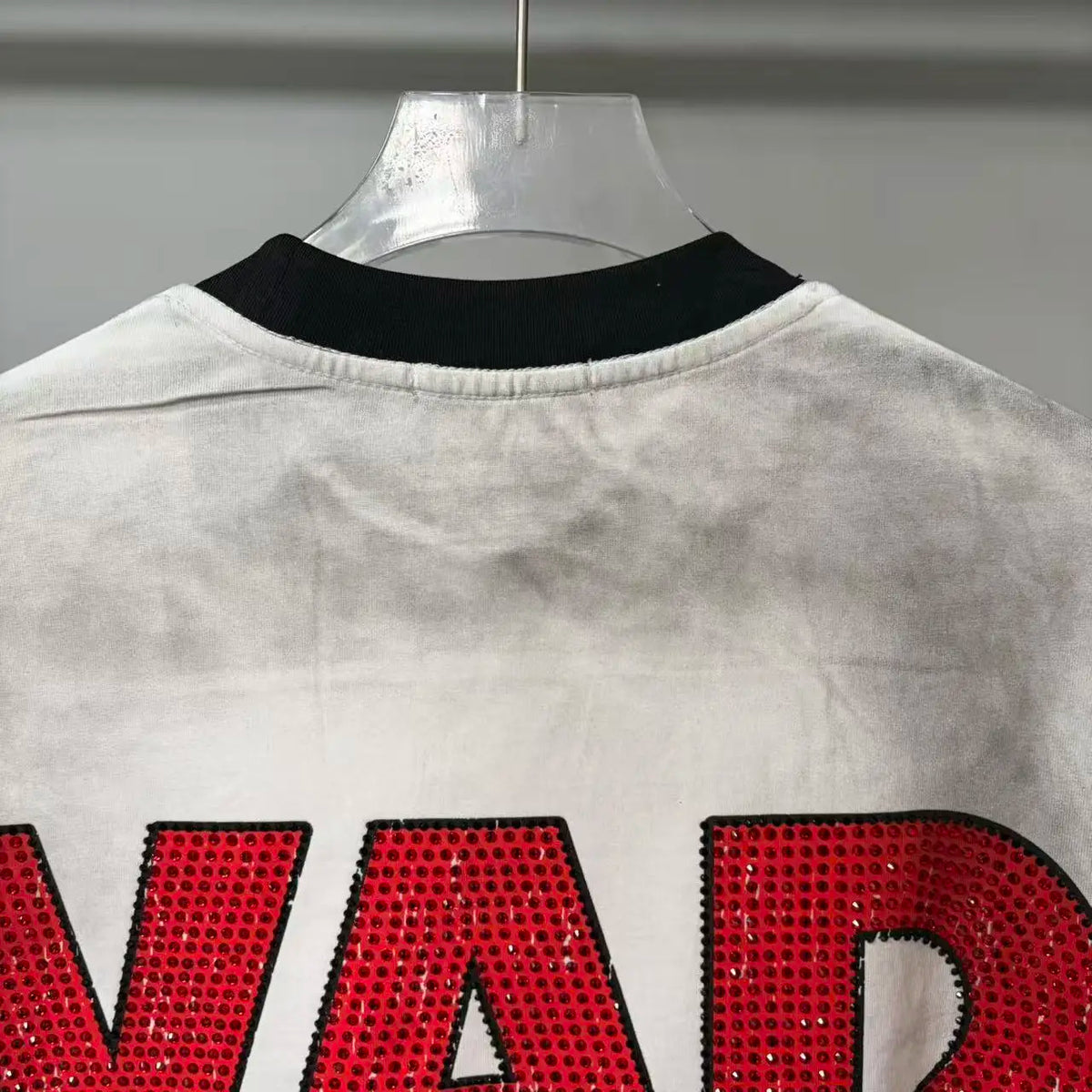 Men's Oversized Rhinestone Letter Cotton T-Shirt
