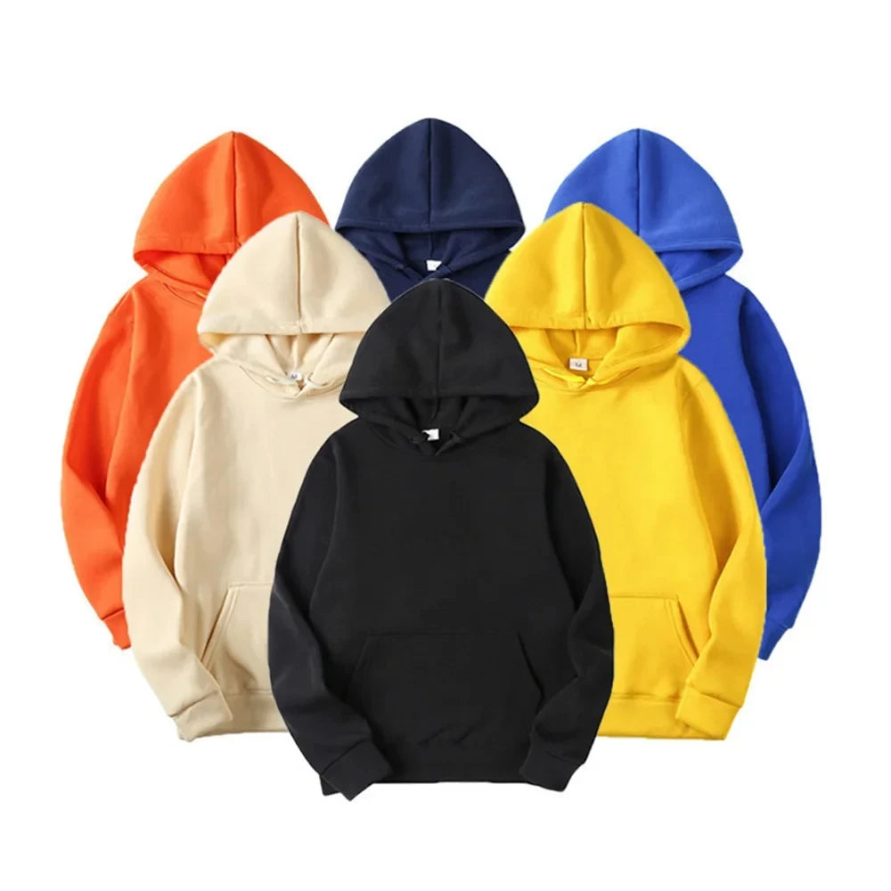 Men’s Classic Solid Color Pullover Hoodie