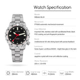 MILITADO ML20 Automatic Diver Watch 39mm PT5000 Mechanical Sapphire 200m Waterproof PVD BGW9 Lume Steel Bracelet Mens Watchs