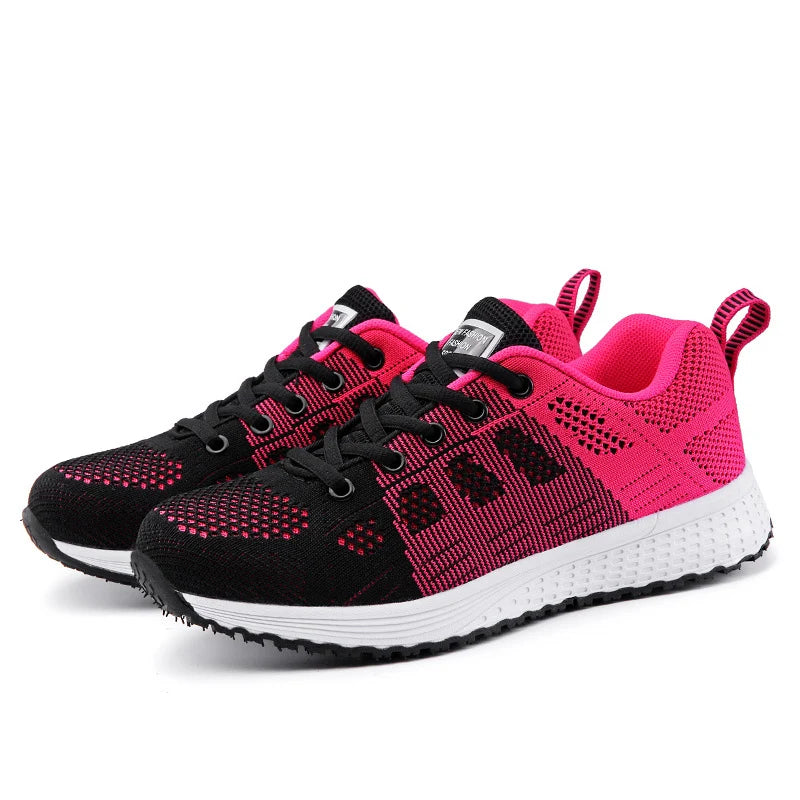 Women's Canvas Lace-Up Flat Casual Sneakers