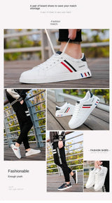 2026 Mens Casual Sneakers New Fashion Lace-up White Shoes Student Comfort Sports Plus Size Vulcanized Shoes Zapatillas De Hombre