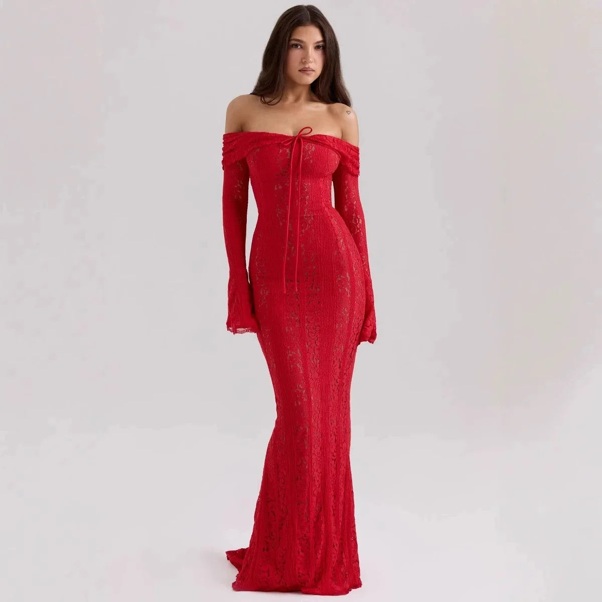 Suninheart Elegant Lace Evening Gown | Party & Prom Dress
