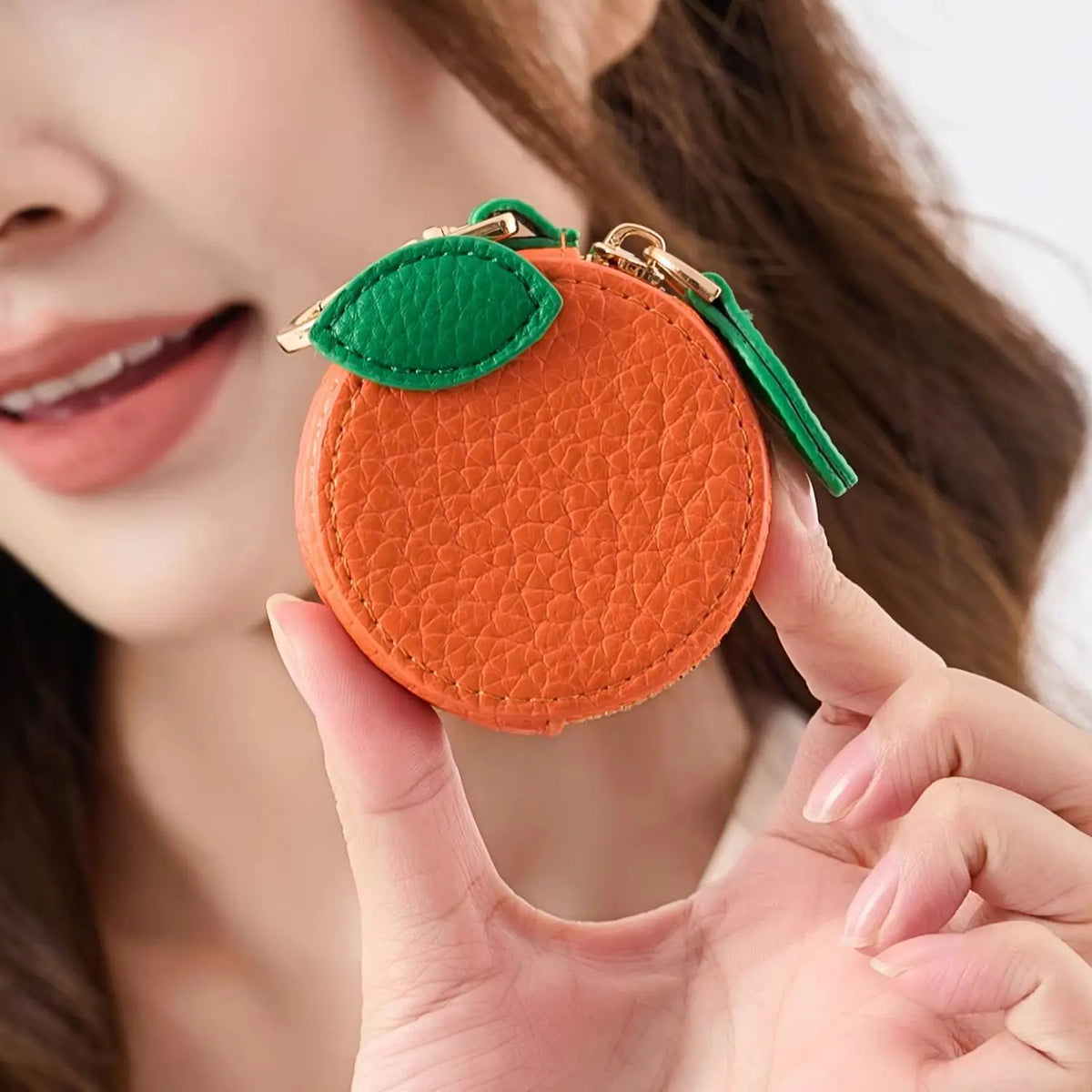 Fruit Coin Purse with Zipper & Keychain
