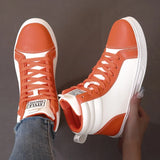 2026 Spring Fashion Red Men's Sneakers High Top Skateboarding Shoes for Men Women Comfortable Unisex Leather Sneakers Size 35-46