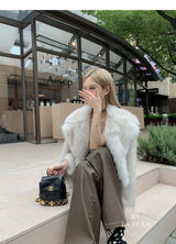 Women's Faux Fur Winter Jacket with Pockets