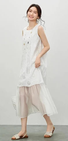 Sentubila Flowy A-Line Skirt – Iridescent Sheen