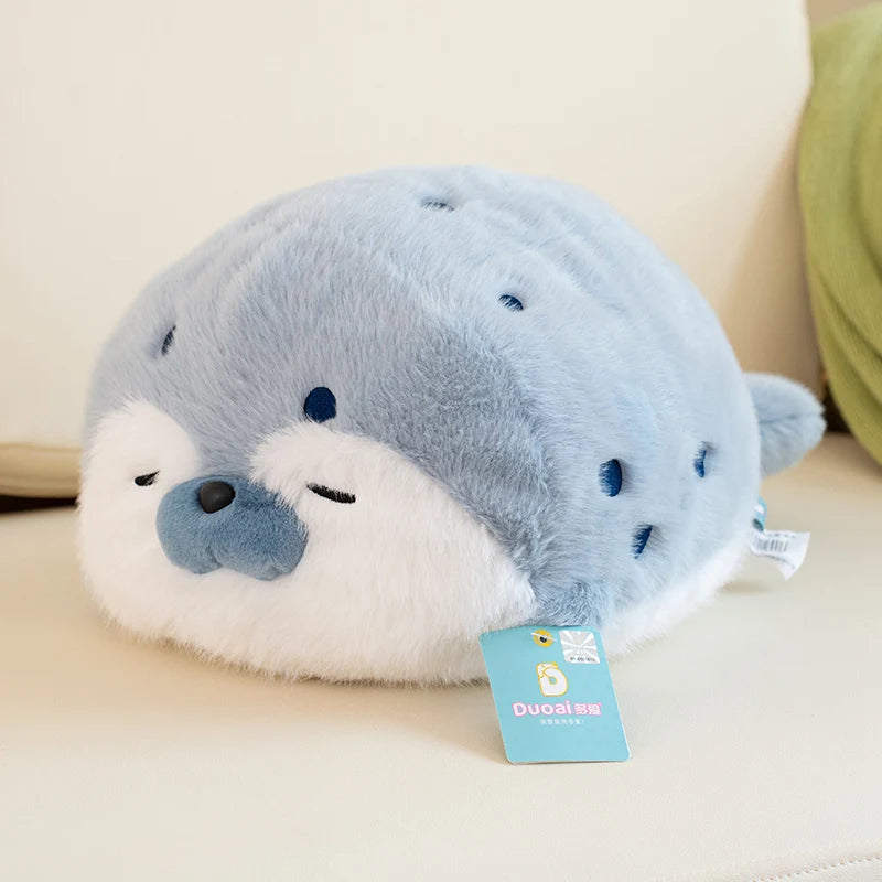 High Quality Cartoon Earphone Seal Sea Otter Plush Toy Ball Round Cushion Throw Pillow for Kids Birthday Gift School Nap Sleep
