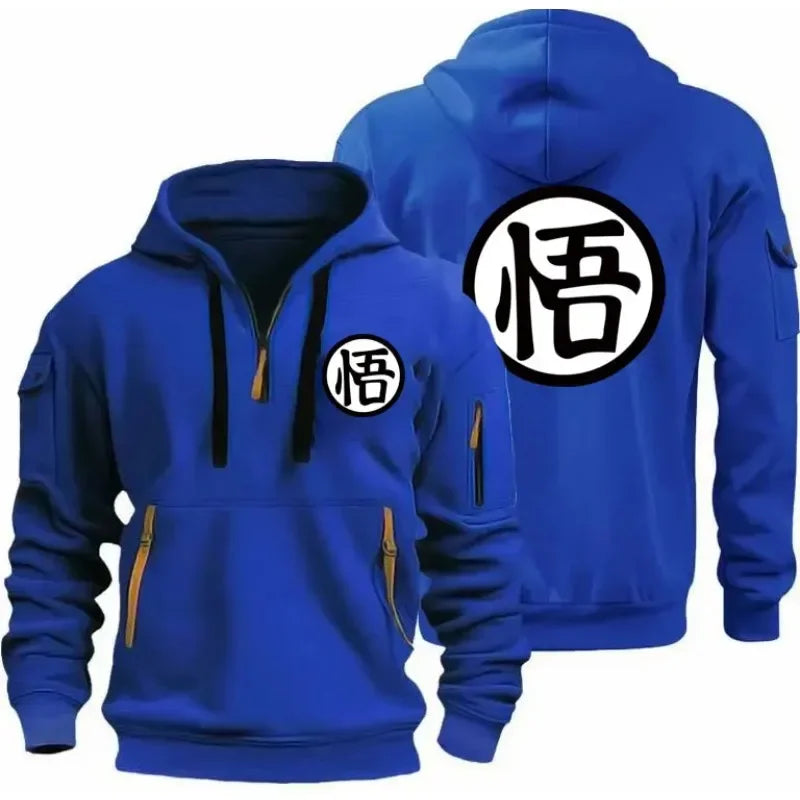 Goku Half-Zip Hoodie | Cozy Anime Sweatshirt for Fans