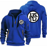 Goku Half-Zip Hoodie | Cozy Anime Sweatshirt for Fans