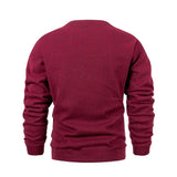 New Men's Sweater Spring Autumn Round Neck Long Sleeve Pullover Casual Sports Sweatshirt High Quality Solid Color Fleece Coat