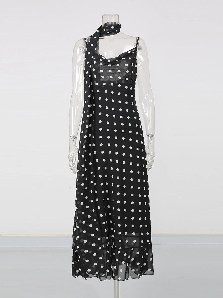 Elegant High-Waist A-Line Maxi Dress