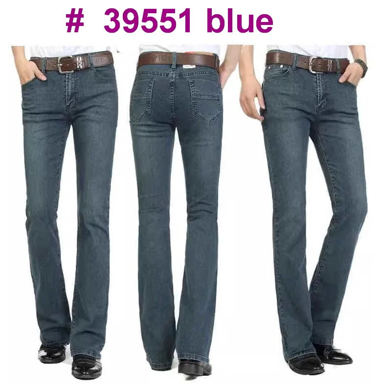 Men's Mid-Rise Flare Jeans | Slim Fit Denim Trousers