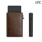 Unisex ANTI RFID Blocking Aluminum Pop-Up Card Holder Multi-Functional Designer Bank ID Card Wallet Business Purse for Men Women