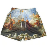 Rose Embroidered Hip Hop Shorts