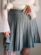 Elegant Knit Pleated Mini Skirt for Women