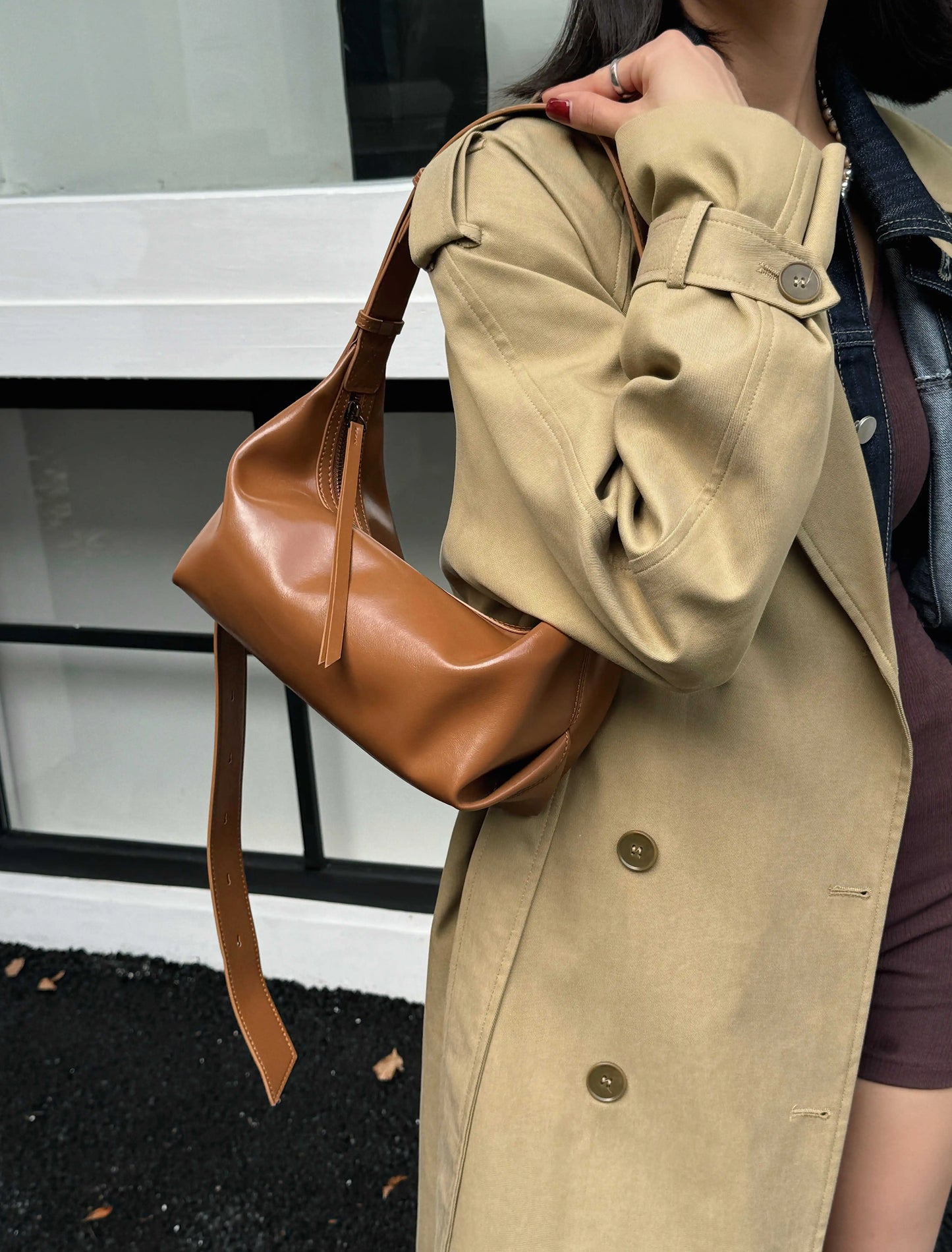 Motingsome Handbag Shoulder Pouch Woman Tote Smooth Cow Leather Crossbody Lady Spring Saddle Red Mini Messenger Purses 2025 New