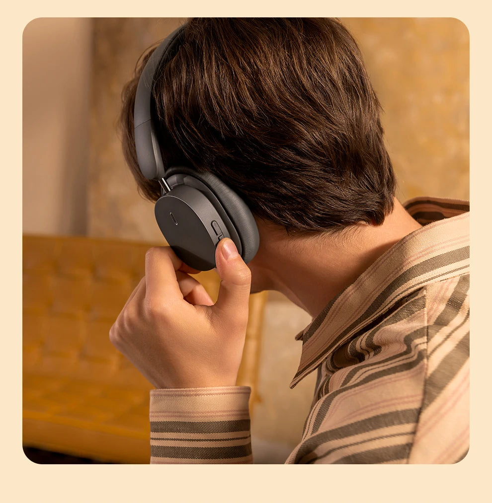 Baseus Wireless Headphones Bluetooth 5.3 HIFI Level Earphone 40mm Driver Foldable Over Ear Headsets 70H Playtime Spatial Audio