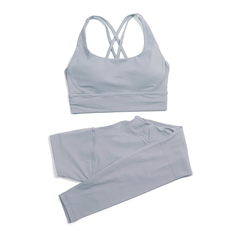Women's Yoga Set with Sports Bra & High-Waist Leggings