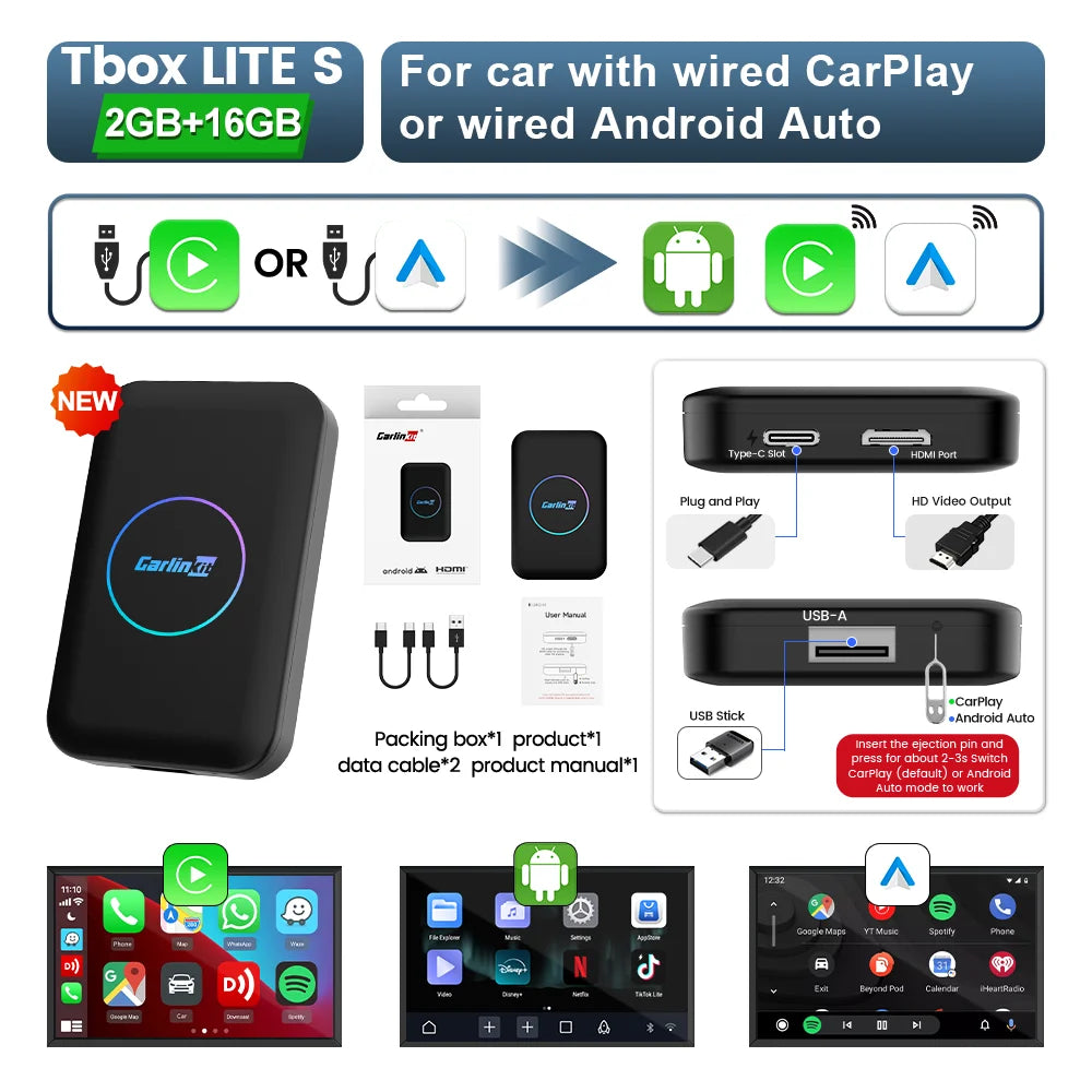 Carlinkit 5-in-1 Wireless CarPlay & Android Auto AI Box