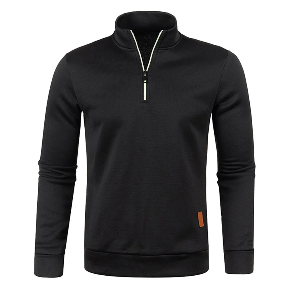 Men's Sweatshirts Half Zipper Pullover Male Long Sleeve Flleece Sweater Standcollar Snowflakes Hoodies Men Clothes