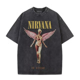 Nirvana In Utero Washed Cotton Oversized T-Shirt — Retro Y2K Streetwear Tee
