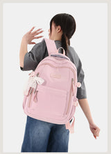New Female High Capacity Waterproof College Backpack With Lace Pendant Trendy Women Laptop School Bags Cute Girl Travel Book Bag