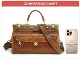 CONTACT'S Genuine Leather Top Handle Bags for Women Sling Shoulder Bags Tote Bag Handbags Metal Frame Female Bags Office Ladies