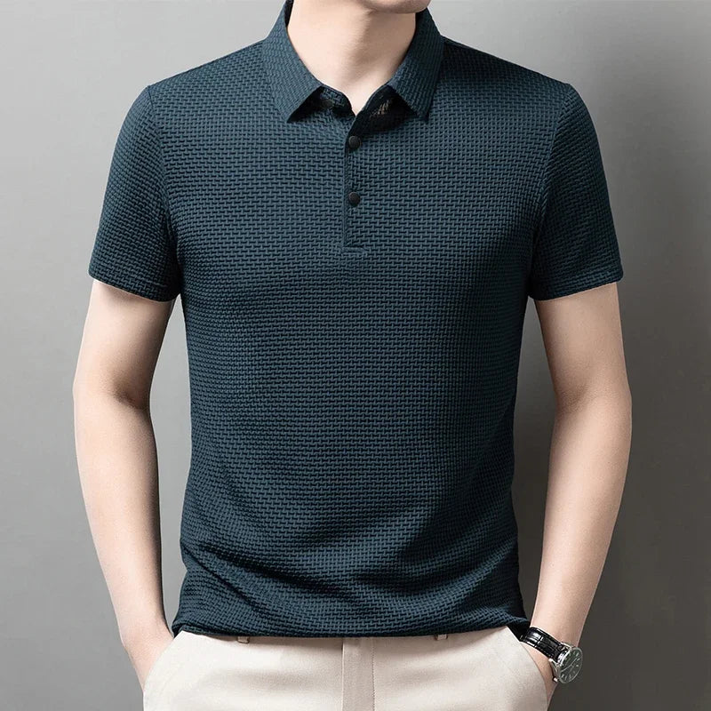 Men's Solid Color Polo Shirt | Breathable Summer Business Casual