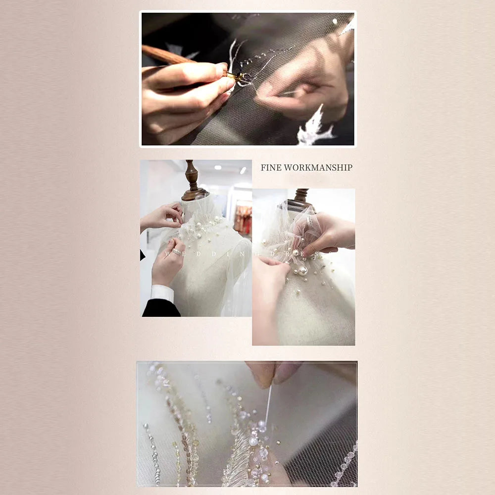 Women's High Neck Beaded Formal Gown | Long Sleeve