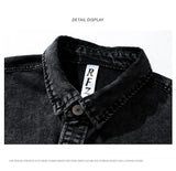 Men Fashion Denim Jackets Coats Loose Fit Pockets Solid Turn Down Collar Full Sleeve Regular Jacket Spring 2025 Causal Clothing