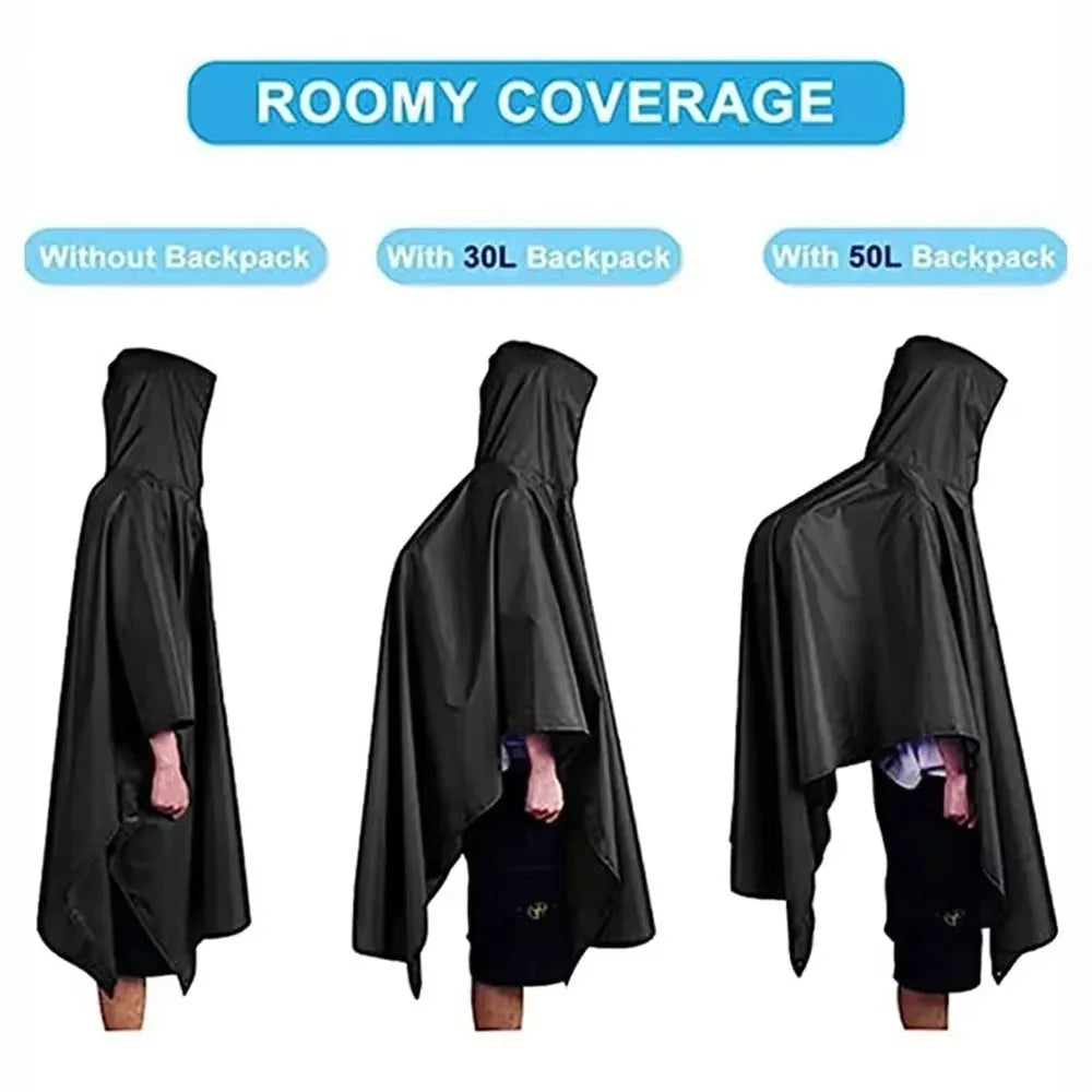 3-in-1 Waterproof Raincoat | Lightweight Outdoor Rain Cover