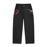 Dragon Embroidery Y2K Baggy Jeans