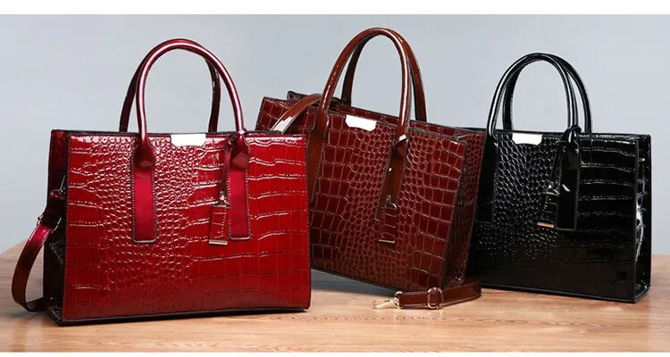 Luxury Vintage Crocodile Pattern Tote