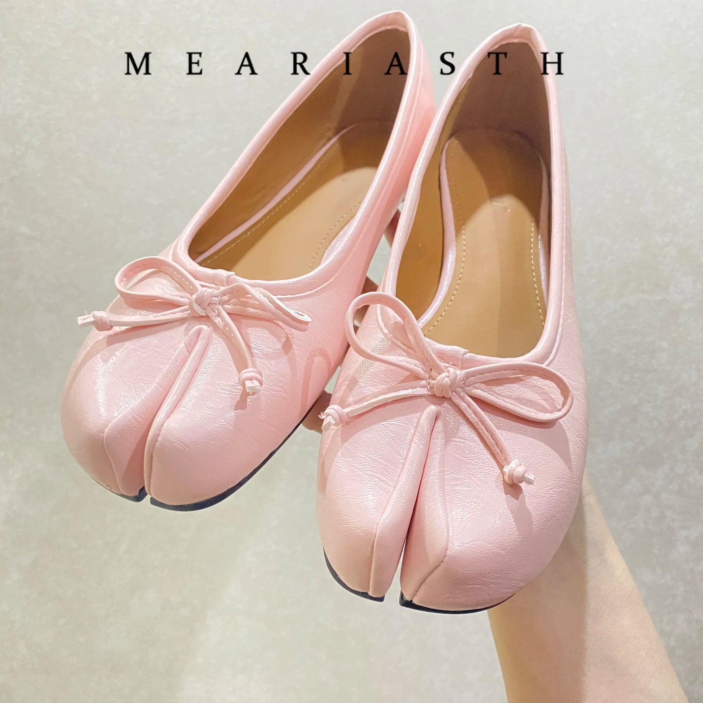 Women's Split-Toe Bow Loafers | Elegant Flat Pumps