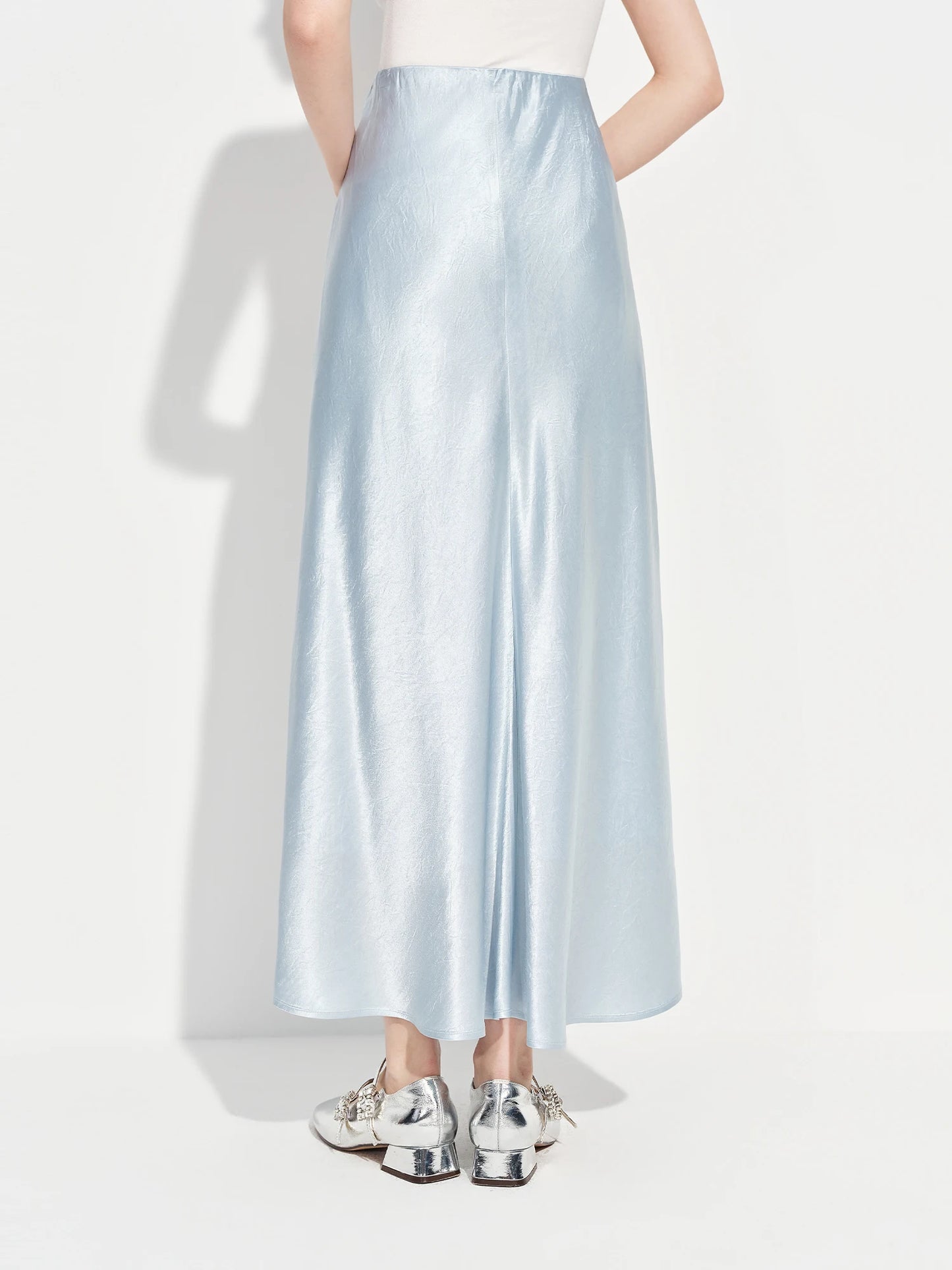 Acetate Trumpet Midi Skirt – Elegant Drape