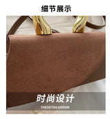 New Minimalist Design Shoulder Bag for Women Light Luxury Large Capacity Casual Metal Hand-held Crossbody Bags Female Handbag