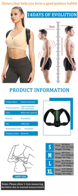 Premium Adjustable Back Posture Corrector Brace for Men & Women