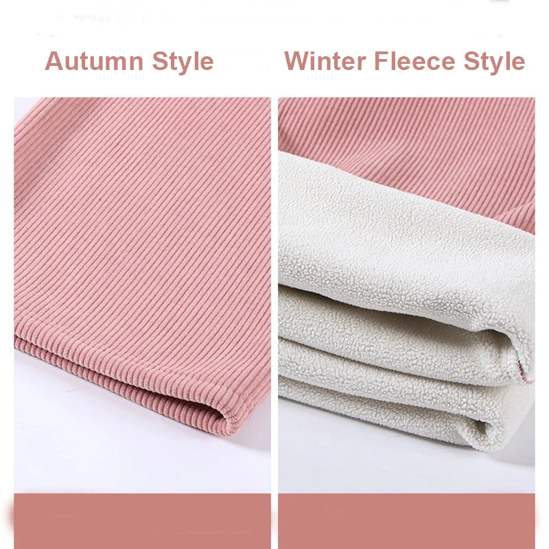 Women's Fleece Wide-Leg Winter Pants