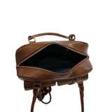 Women’s Coffee Brown Multi-Pocket Shoulder Bag | Vintage PU Leather Crossbody