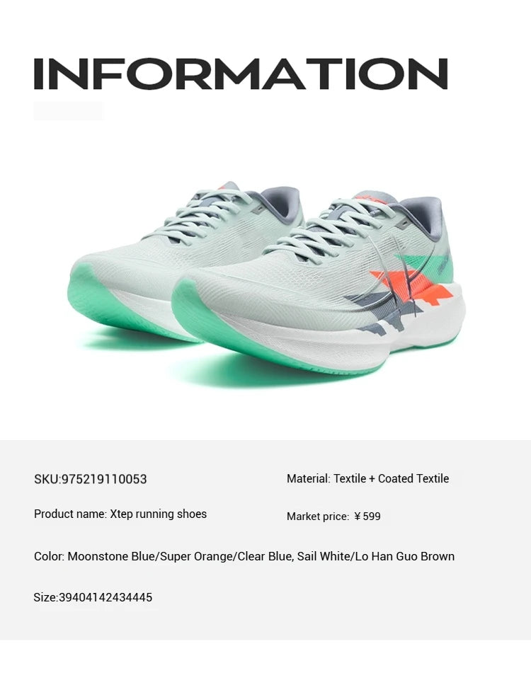 Xtep 360X 2.0 Running Shoes For Men Summer Comfortable Wear-Resistant Lightweight Marathon Training Running Shoes 975219110053