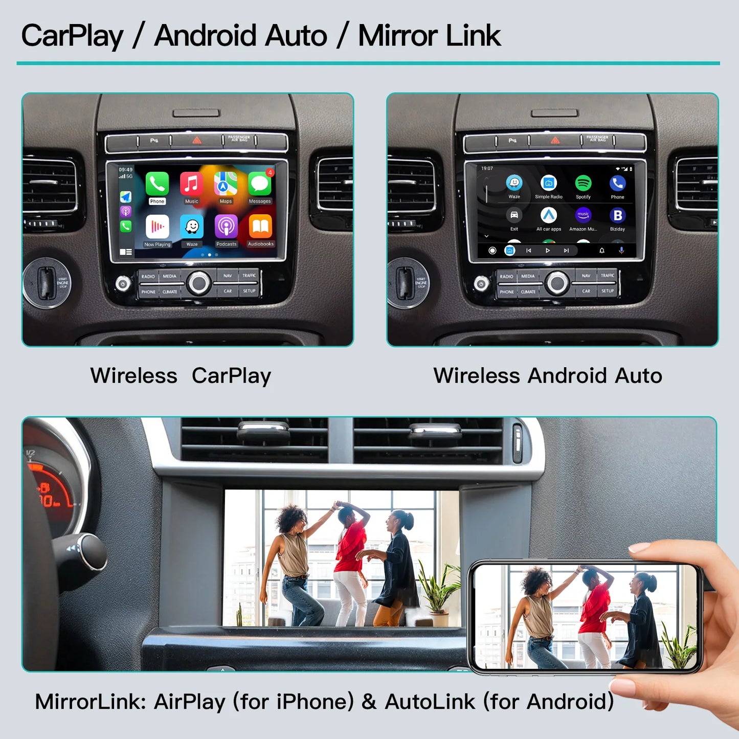 Wireless CarPlay & Android Auto for VW Touareg 7P RNS850